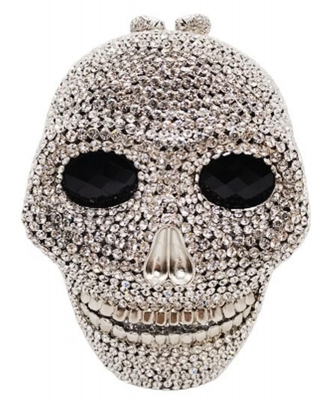 Lady Skull Clutch Bag Skull-X-CS SILVER